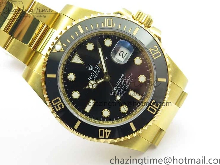 MiroTime 0111 WaterResistant Submariner 116618 LN D1F Best Edition YG Wrapped Black Dial on YG Wrapped Bracelet A 2588